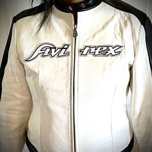 Limited Edition AVIREX Vintage ladies motorcycle two-toned White/black size L